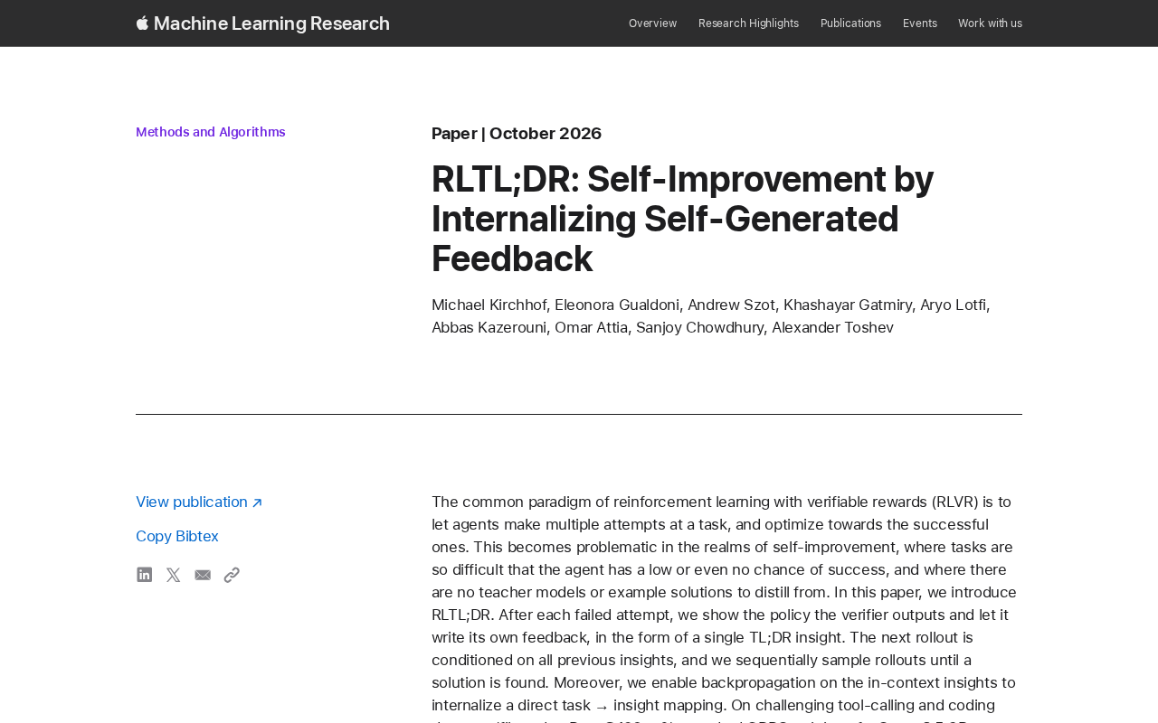 RLTL;DR: Letting AI Learn from Failure to Improve Itself
