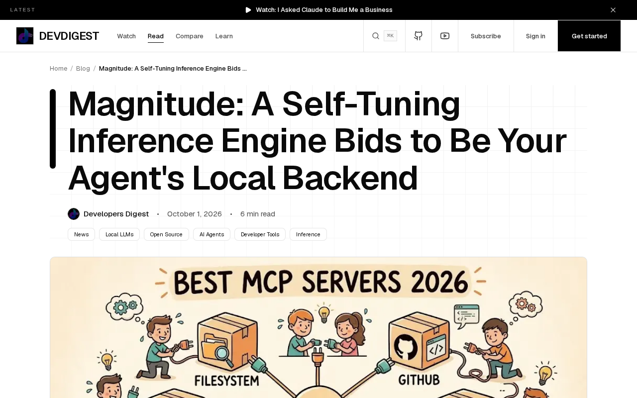 Magnitude: A Self-Tuning Inference Engine Targeting Local AI Agent Backends