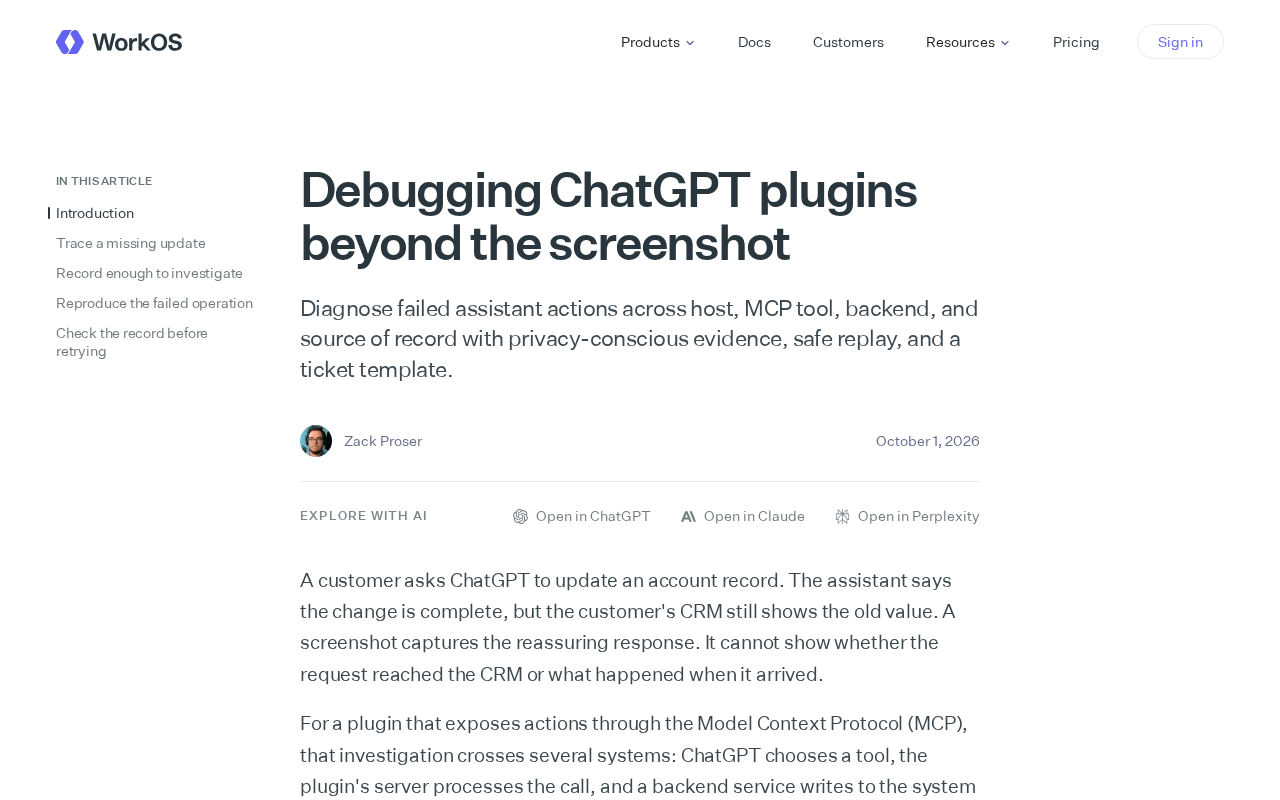 Beyond Screenshots: A Complete Methodology for Systematically Debugging ChatGPT Plugins