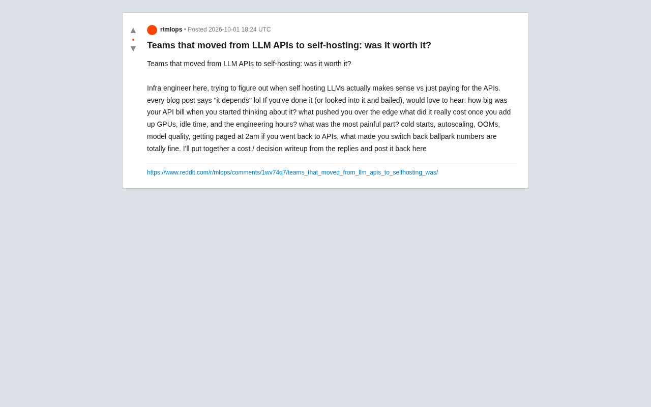 Switching from LLM APIs to Self-Hosting: Does the Math Actually Work Out?