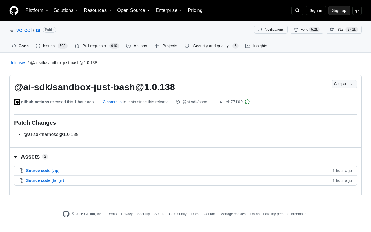 Vercel AI SDK Releases sandbox-just-bash New Version: A Complete Breakdown
