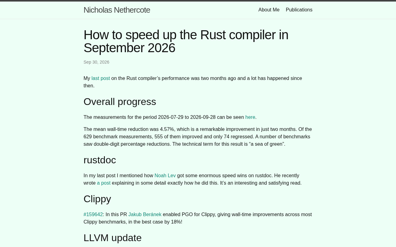 Rust Compiler Performance Improvements: September 2026 Roundup