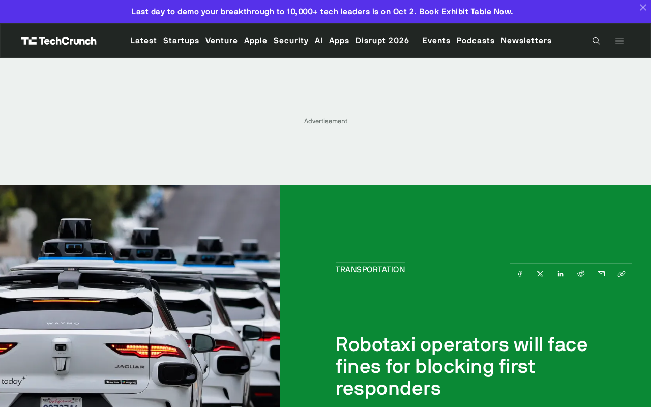 California Sets New Rules: Robotaxi Operators Face Fines for Blocking Emergency Vehicles