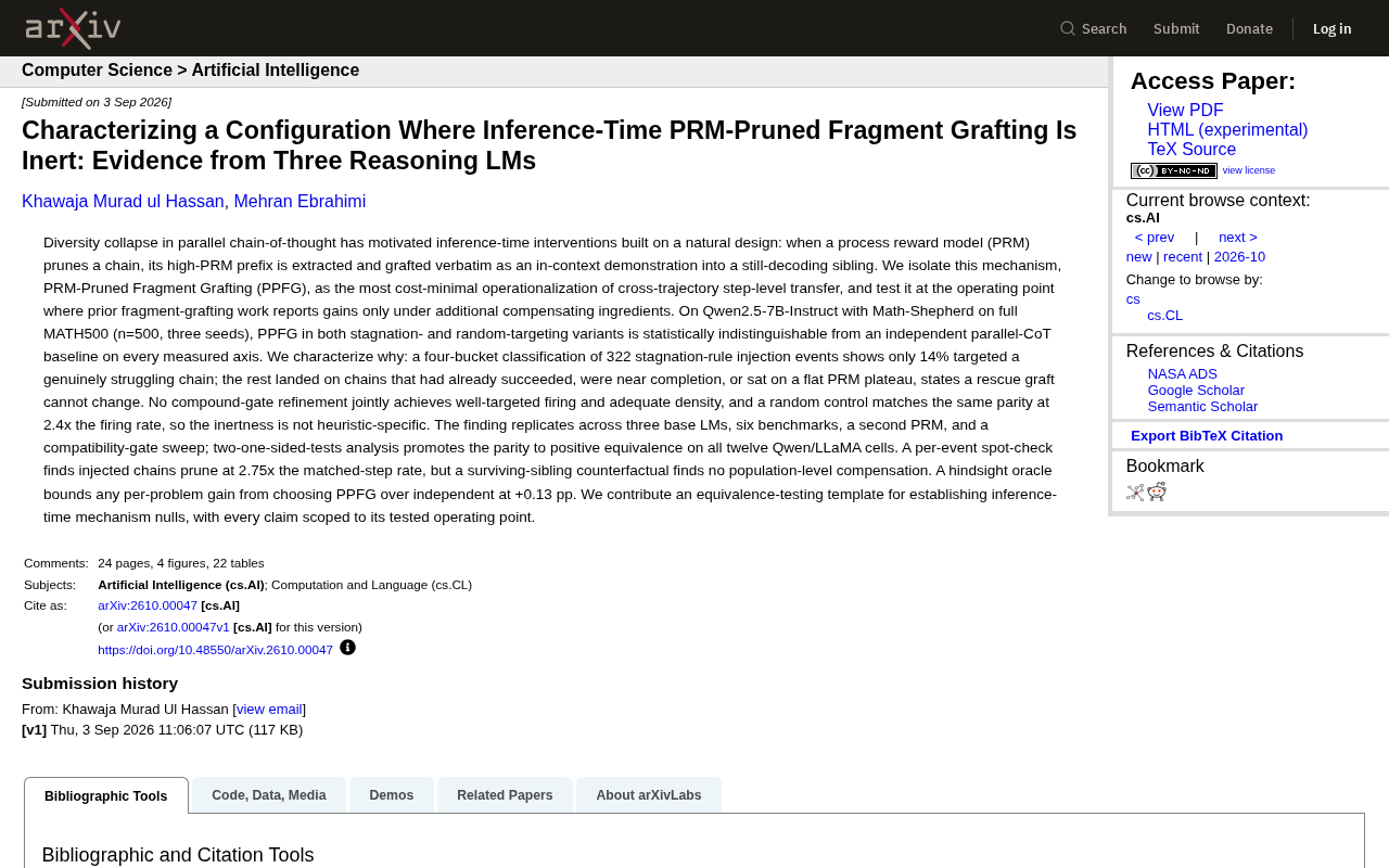 Why Does PRM-Pruned Fragment Grafting Fail? An Empirical Analysis Across Three Reasoning Models