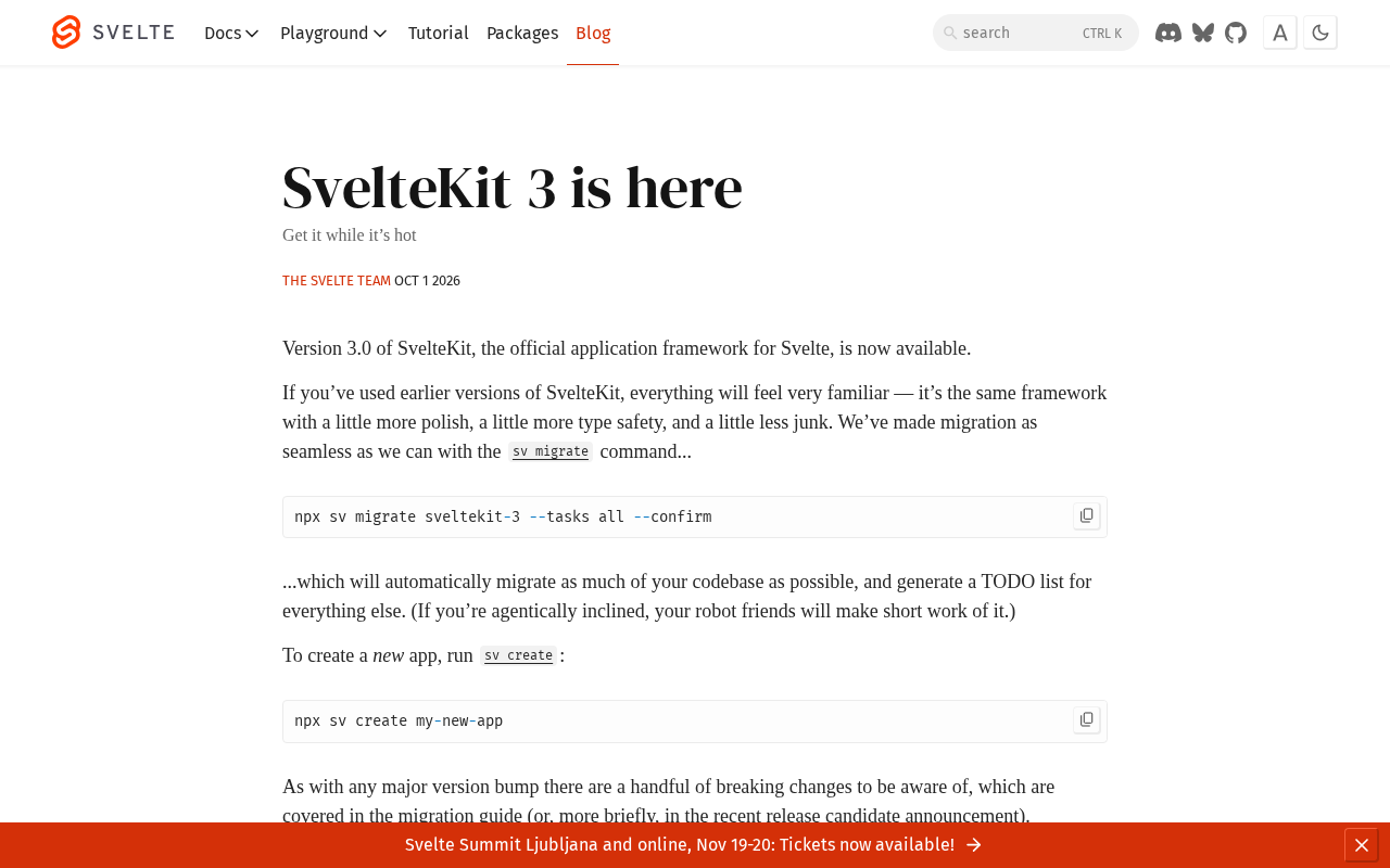 SvelteKit 3 Released: A Major Update for the Full-Stack Framework