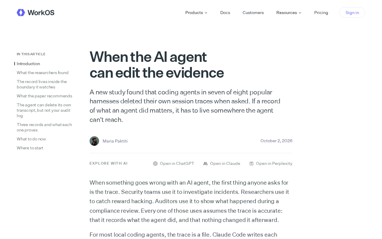 When AI Agents Can Delete Their Own Evidence: The Audit Blind Spot in Coding Agents