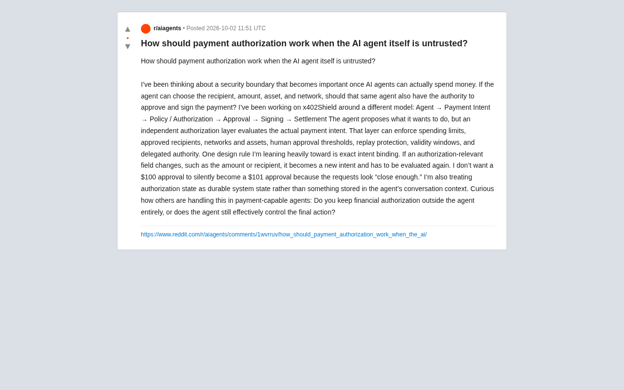 When AI Agents Are Untrusted: How Should Payment Authorization Be Designed?