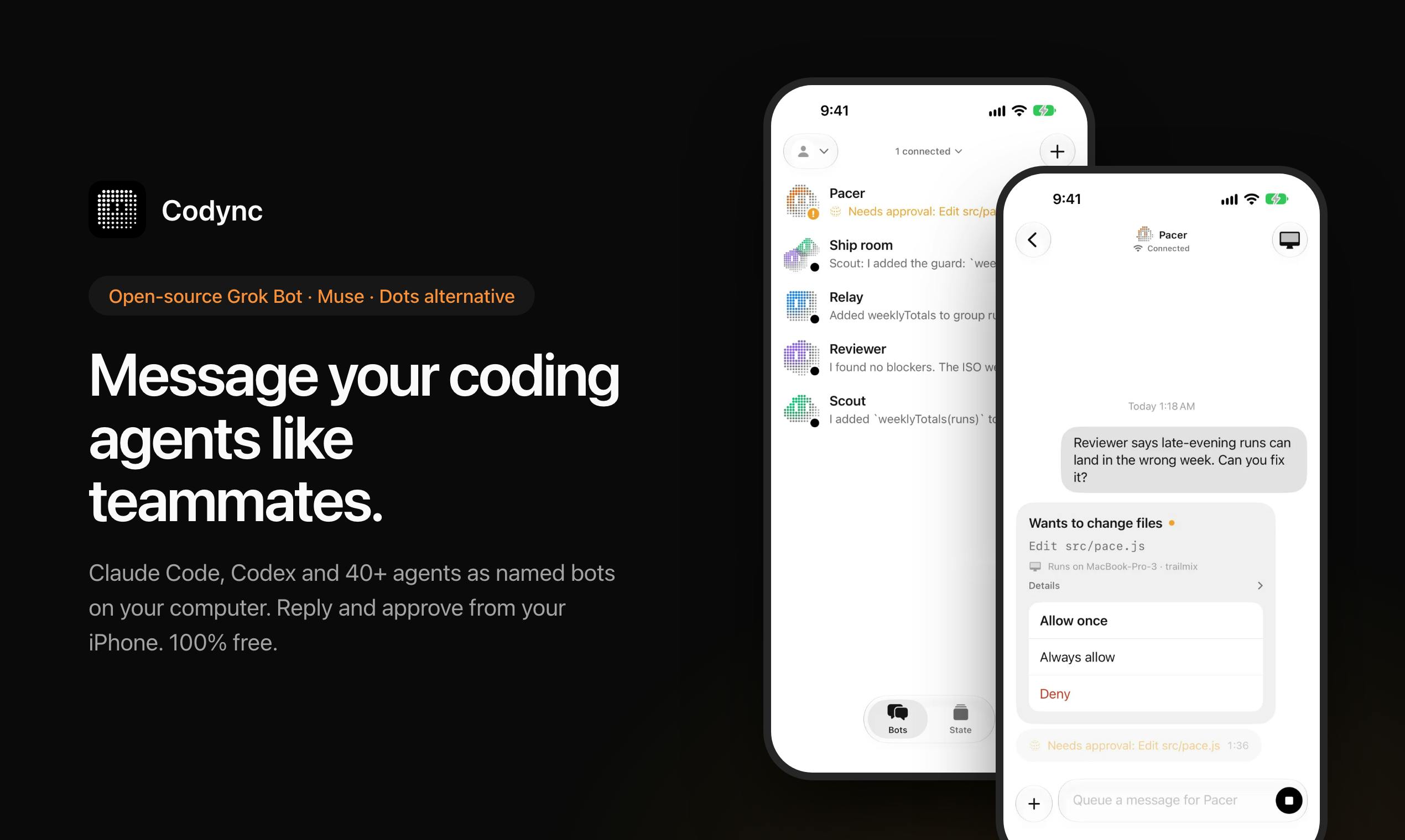 Codync: An Open-Source, Free Remote Control Solution for AI Coding Agents