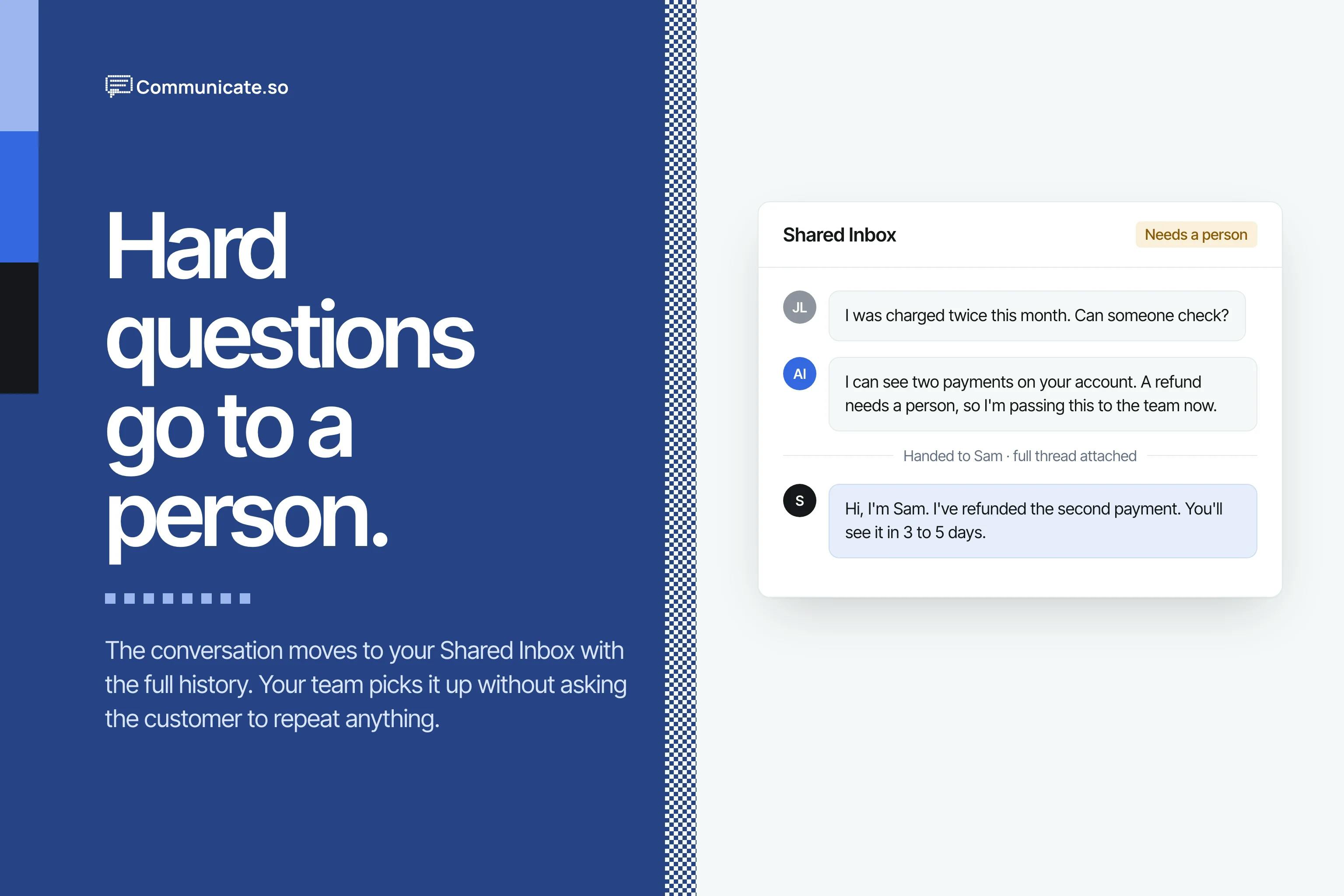 Communicate: AI Customer Service Agent Built on Your Knowledge Base, with Human Handoff Support
