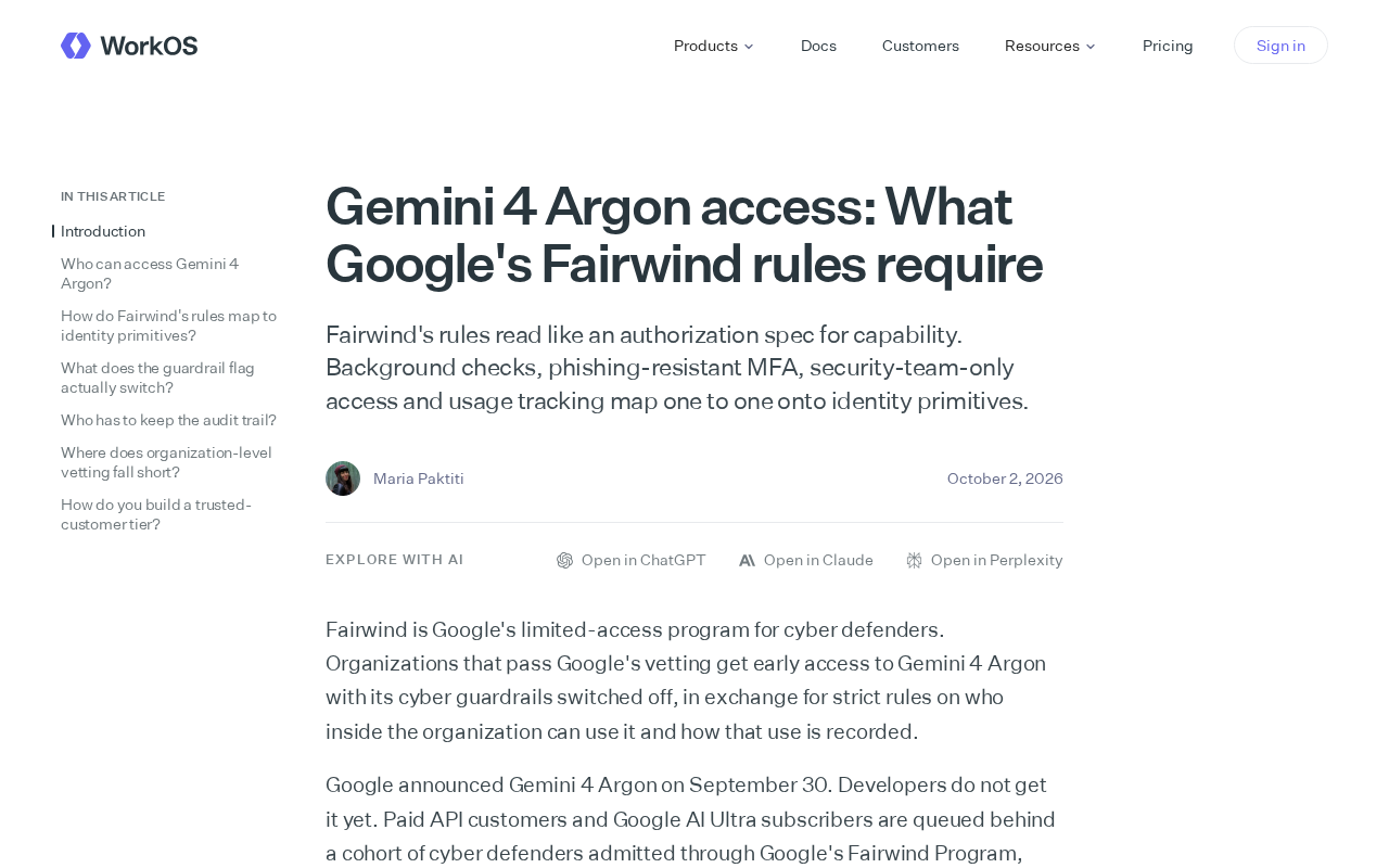 Gemini 4 Argon Access Requirements: Decoding Google's Fairwind Security Rules