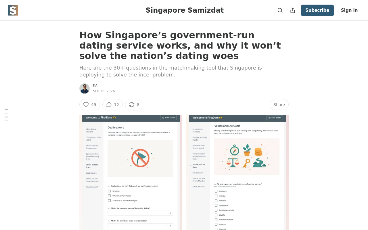 Singapore's Government-Run Matchmaking Service: How the State Steps Into Romance
