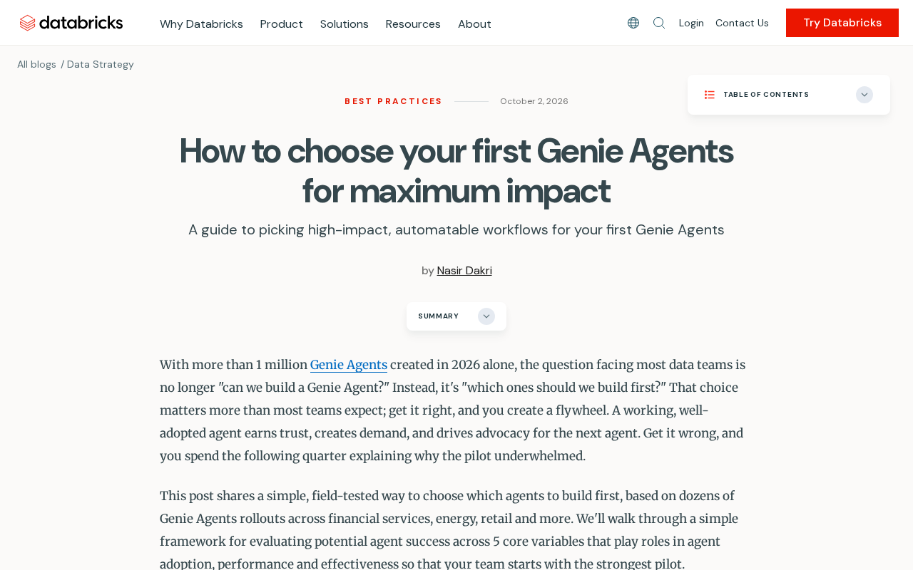 How to Choose Your First Genie Agent for Maximum Impact