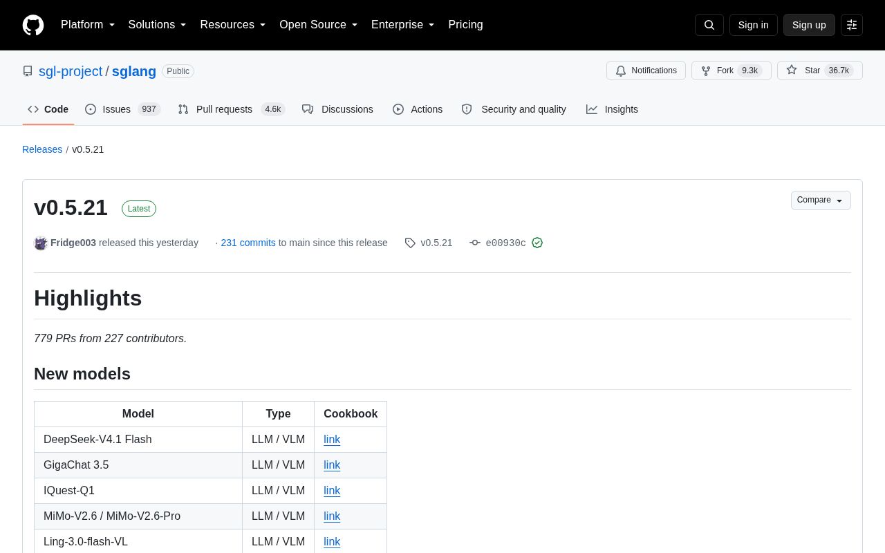 SGLang v0.5.21 Released: PD Role Hot-Switching and Rust Prefix Cache