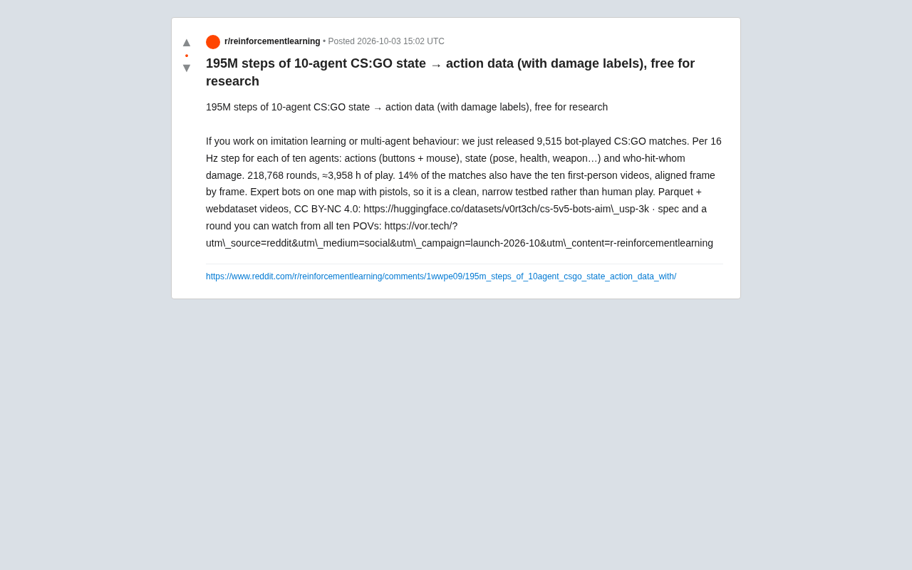 195M-Step CS:GO Multi-Agent Dataset Open-Sourced: A New Testbed for Imitation Learning