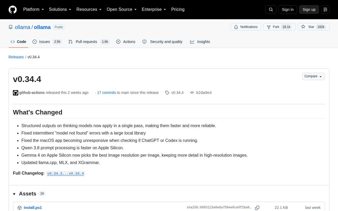 Ollama v0.34.4 Released: Faster Structured Outputs and Stronger Apple Silicon Optimization
