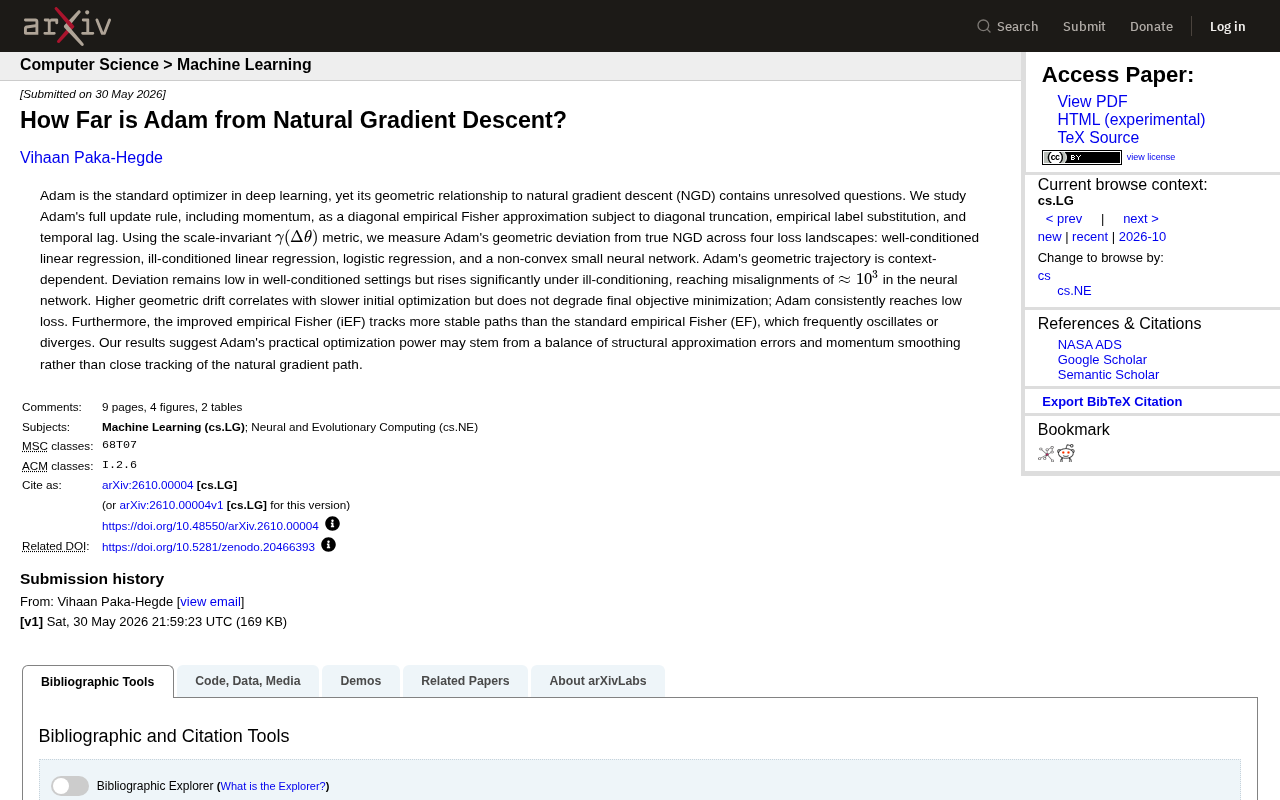 How Far Is Adam from Natural Gradient Descent, Geometrically?