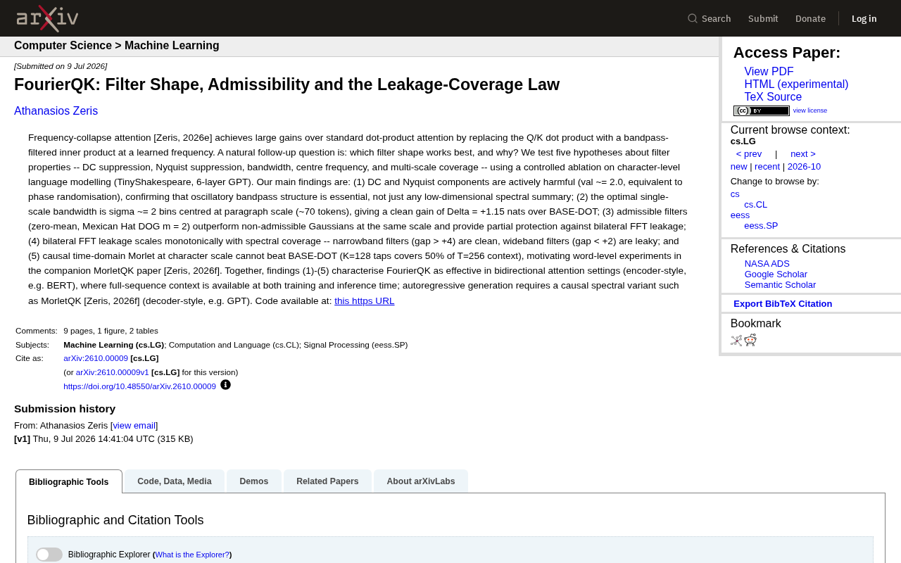 FourierQK: Filter Shape and the Leakage-Coverage Law in Frequency-Domain Attention