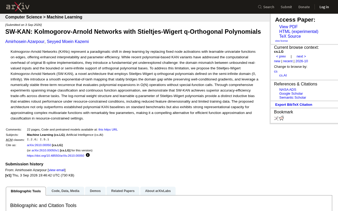 SW-KAN: Solving KAN's Domain Mismatch Problem with q-Orthogonal Polynomials