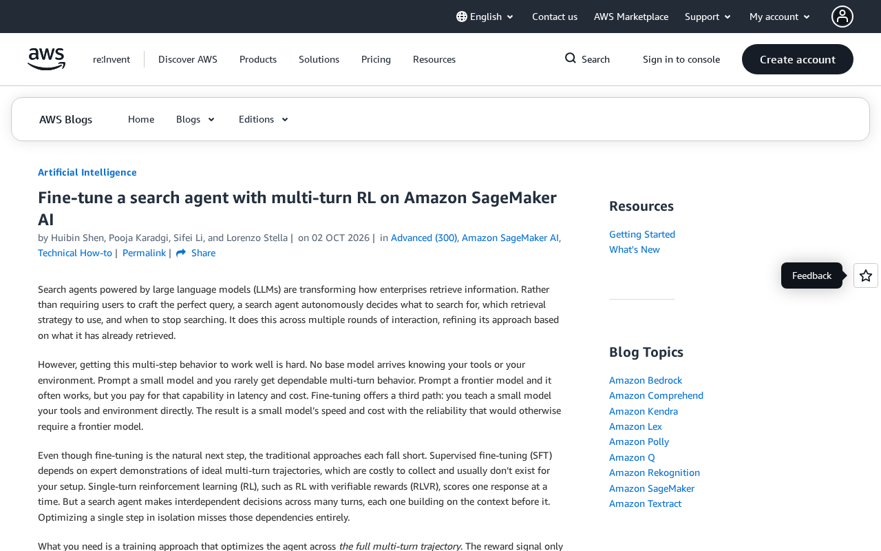 Fine-Tuning a Search Agent with Multi-Turn RL on Amazon SageMaker AI
