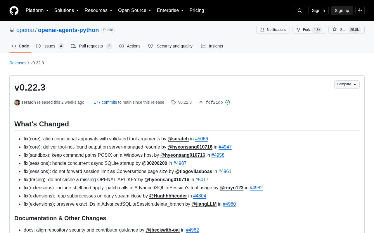 OpenAI Agents Python SDK v0.22.3: Fixes and Security Hardening — Full Breakdown