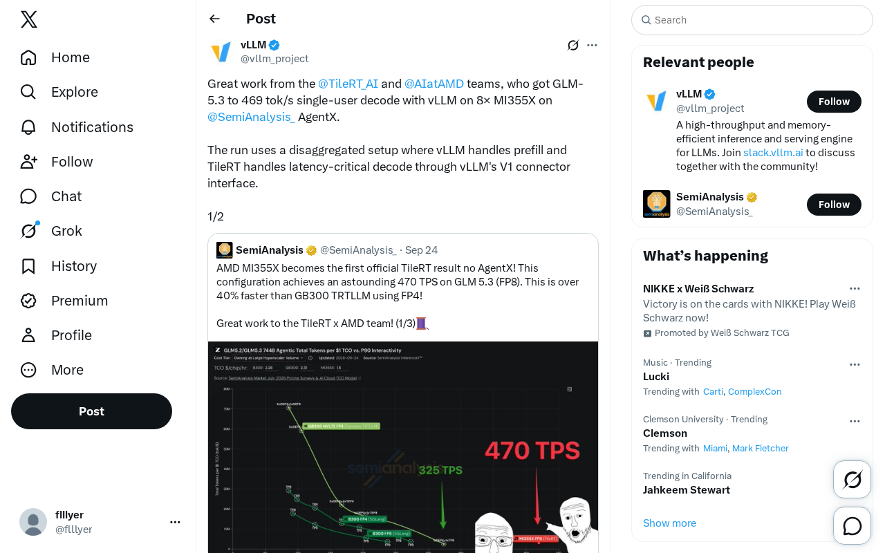 GLM-5.3 Hits 469 tok/s on 8×MI355X: A Deep Dive into vLLM + TileRT Disaggregated Inference