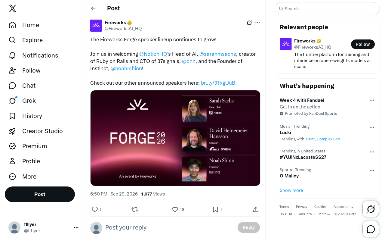 Fireworks Forge Conference Adds Major Speakers: Notion, DHH Lead AI Lineup