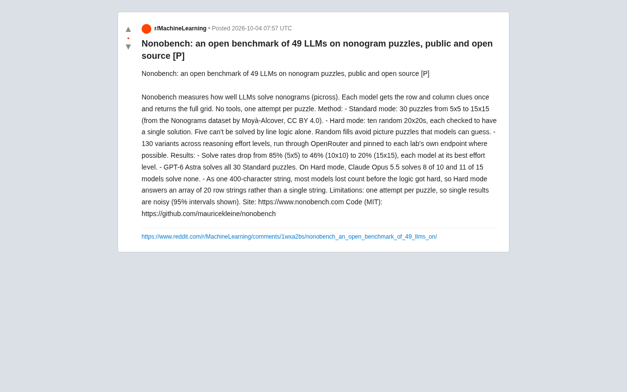 Nonobench:49款大模型玩数织谜题的开源基准测试