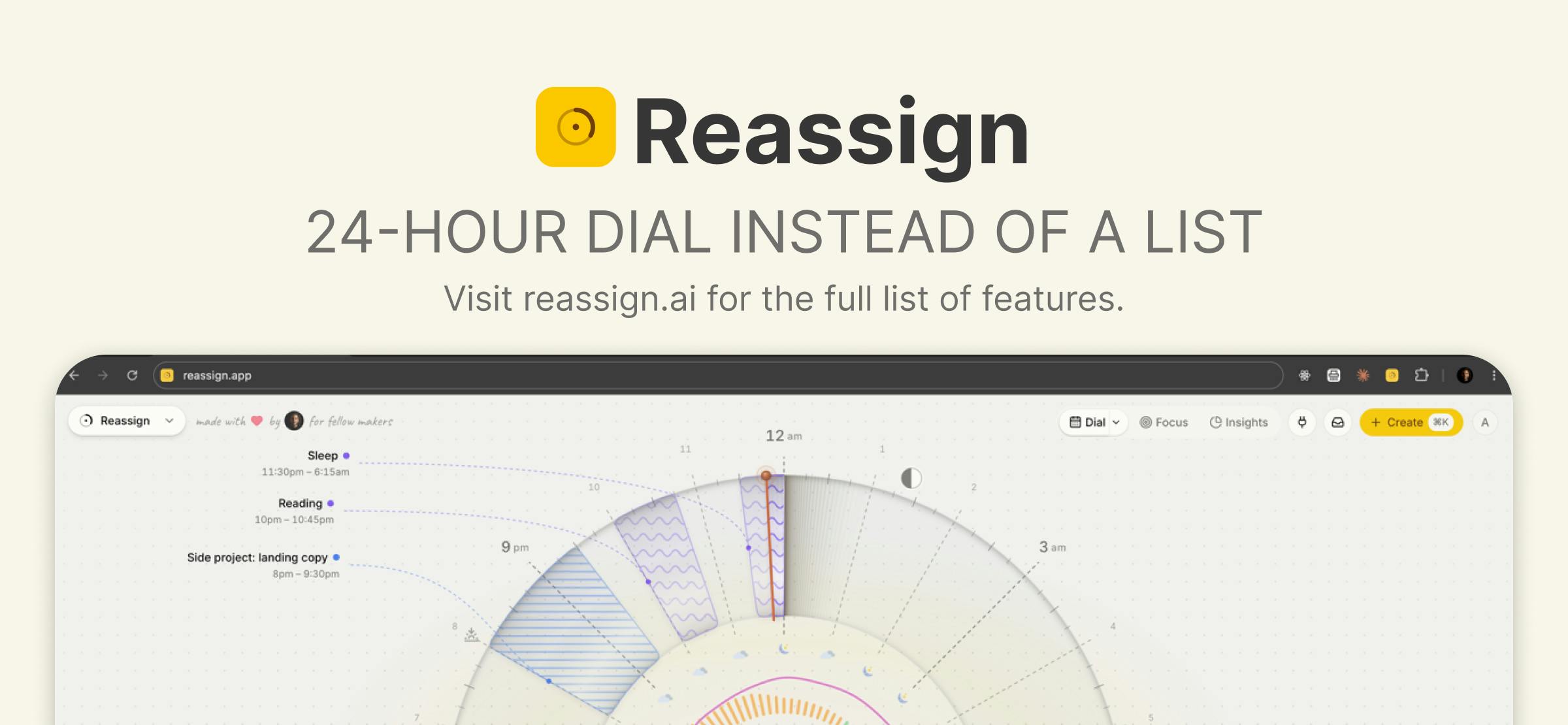 Reassign:为创客打造的24小时圆形AI日程规划器