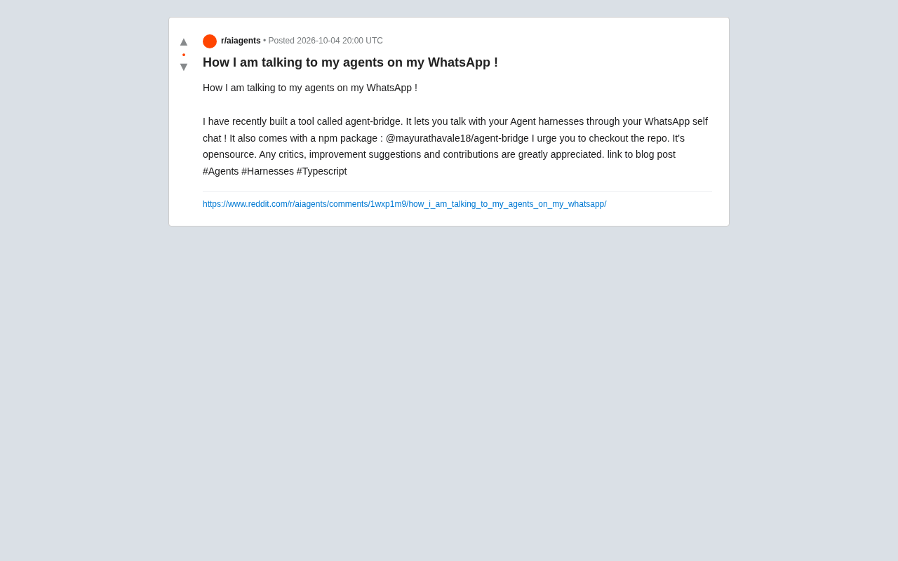 用WhatsApp对话你的AI Agent:开源工具agent-bridge实测解读