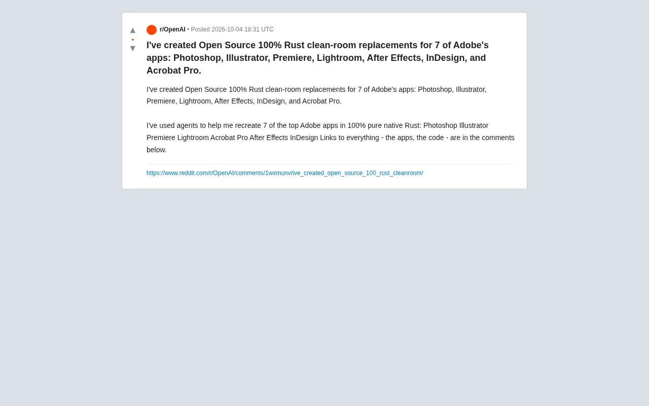 开发者用Rust打造7款Adobe全家桶开源替代品