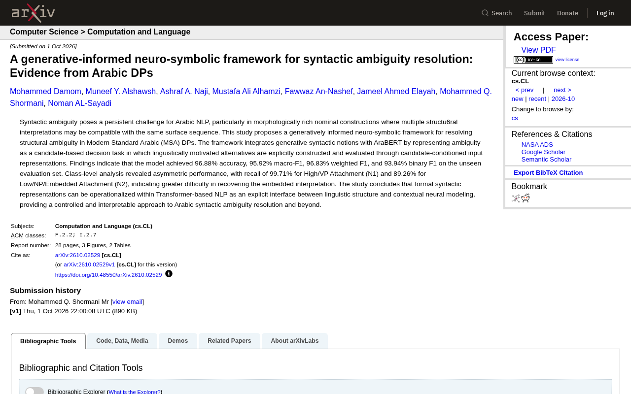 Neuro-Symbolic Framework Cracks Arabic Syntactic Ambiguity: 96.88% Accuracy Achieved