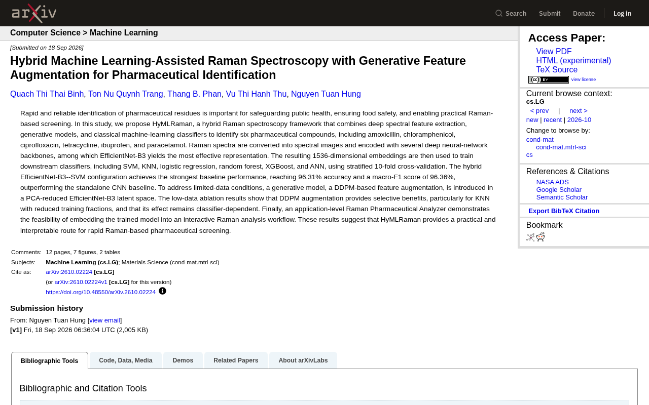 HyMLRaman: Hybrid Machine Learning for Raman Spectroscopy-Based Drug Residue Identification