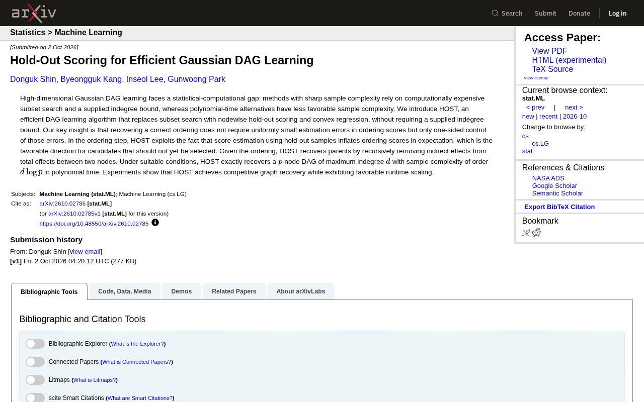 HOST Algorithm: A New Paradigm for Efficient Gaussian DAG Learning