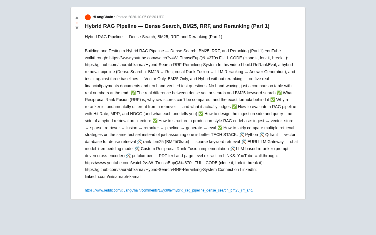 混合RAG检索实战:Dense+BM25+RRF与重排序完整解析