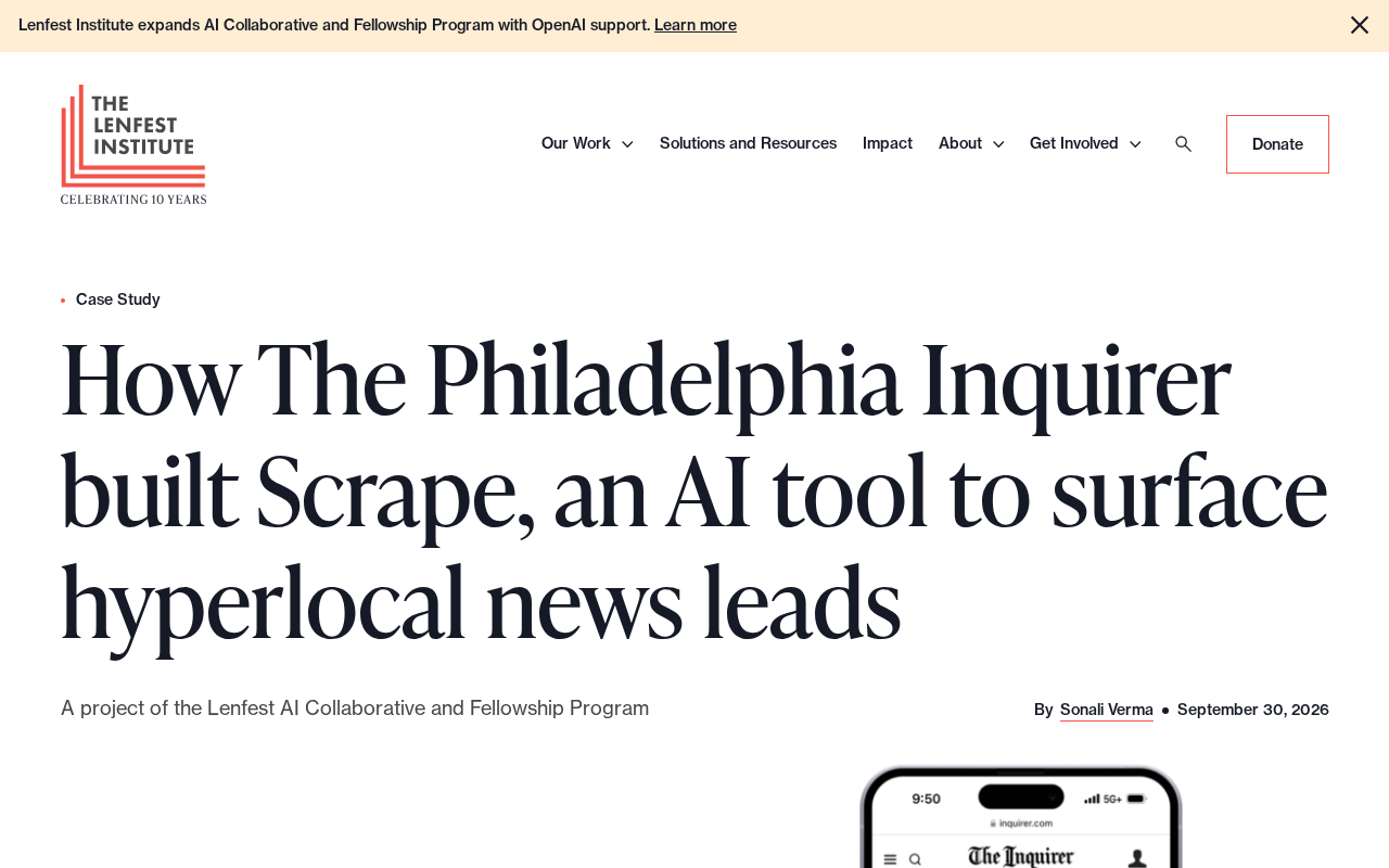 The Philadelphia Inquirer's In-House AI Tool Scrape: A New Approach to Uncovering Hyperlocal News