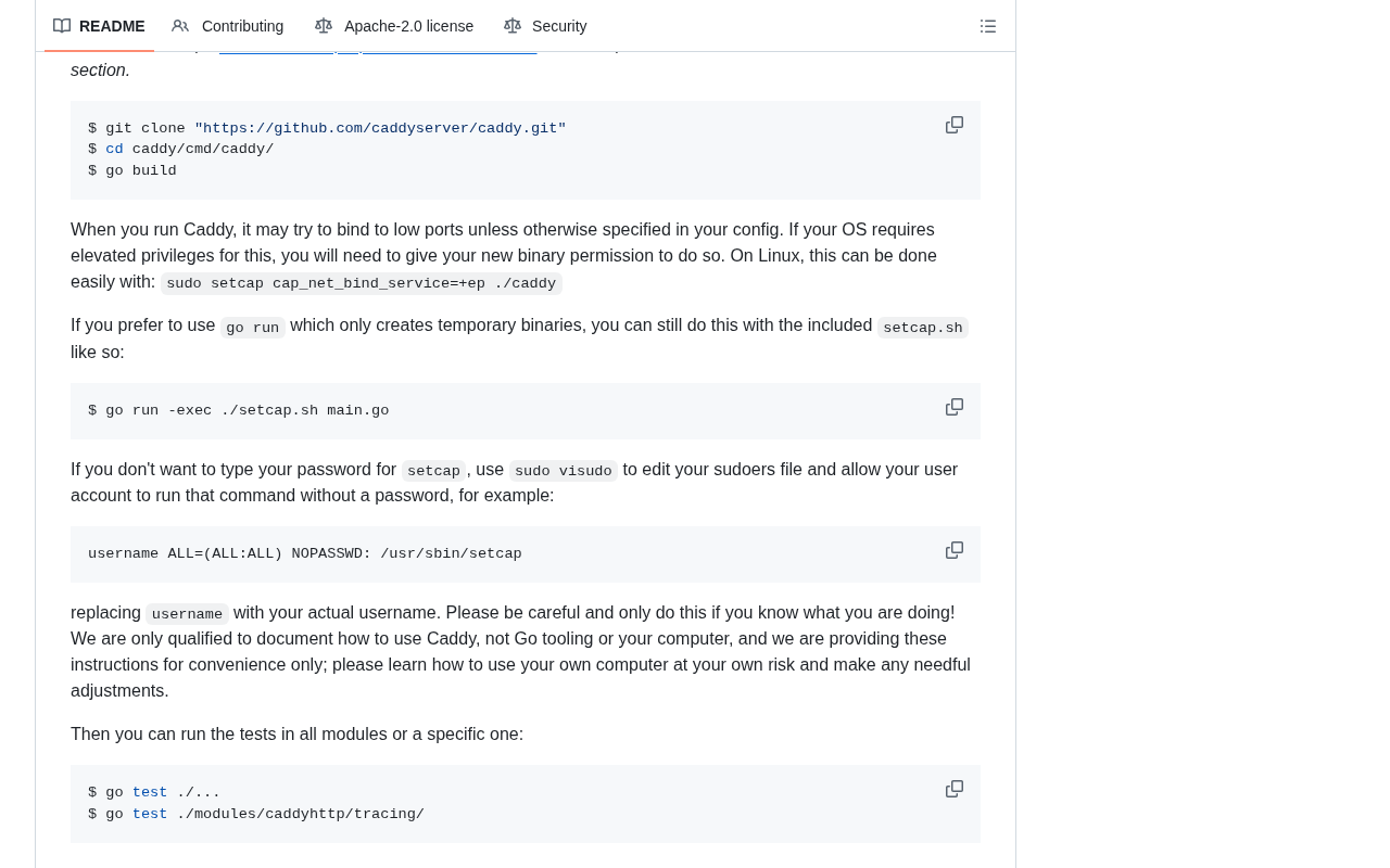 github source: caddyserver/caddy: Fast and extensible multi-platform HTTP/1-2-3 web server with automatic HTTPS