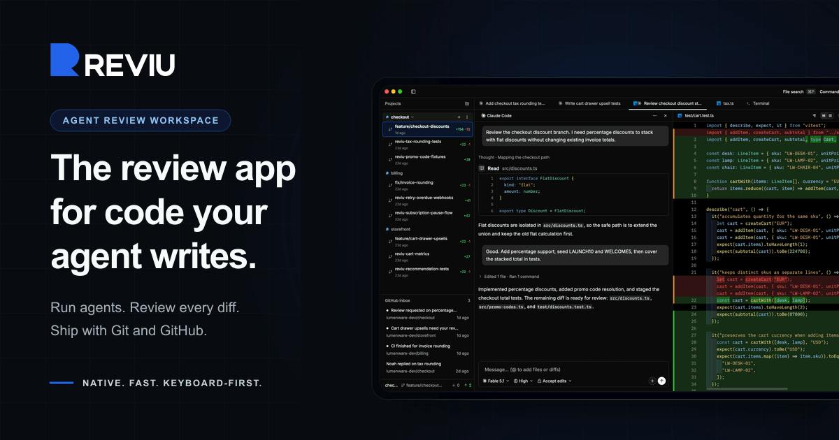 Reviu: The Code Review Workbench Built for AI Coding Agents