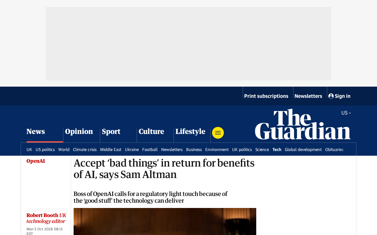 Sam Altman: Accept the 'Bad' of AI to Gain Its Benefits