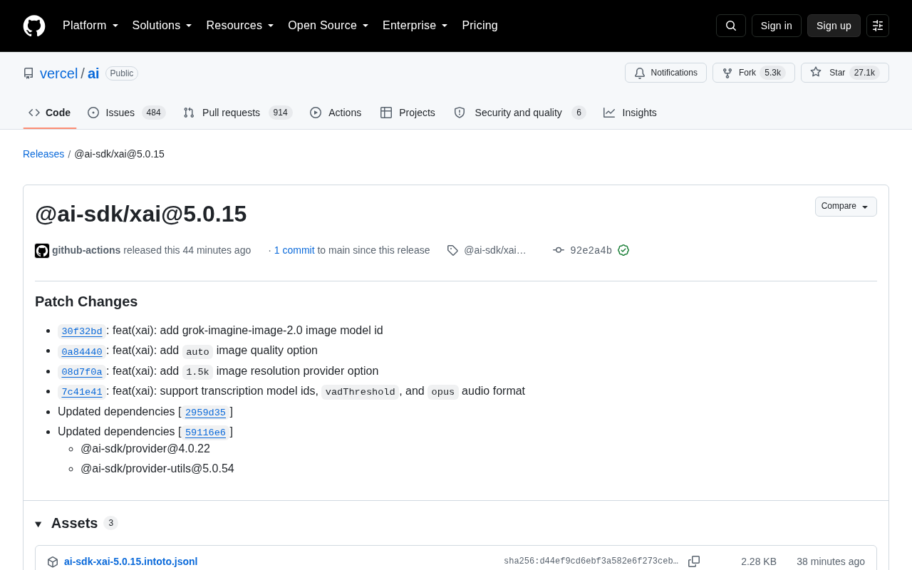 Vercel AI SDK xAI 5.0.15 Update: Expanded Grok Image and Speech Capabilities