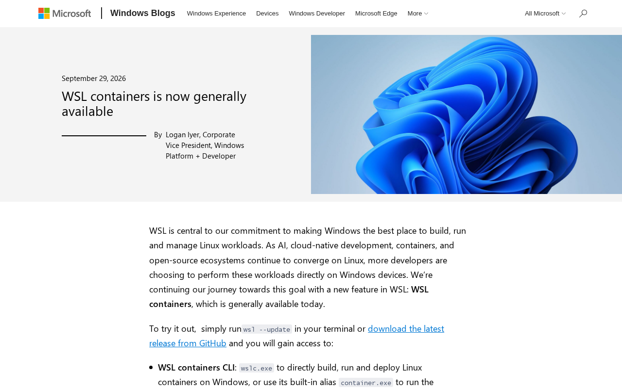 WSL Containers Now Generally Available: A New Native Container Development Option for Windows