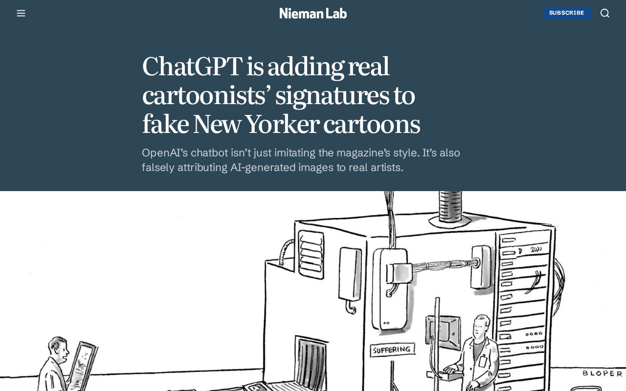 ChatGPT Caught Forging New Yorker Cartoons and Stealing Real Cartoonists' Signatures