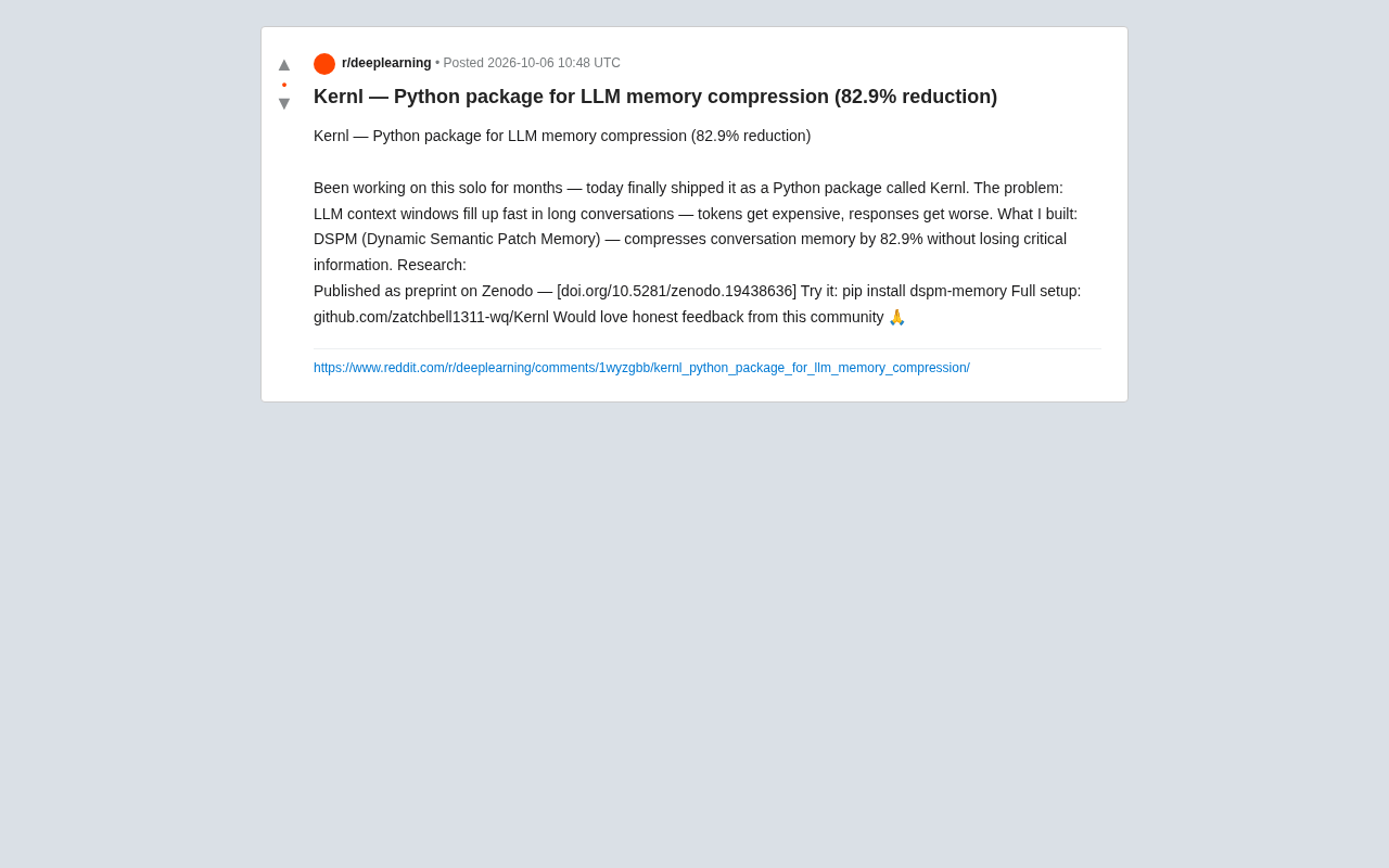 Kernl: The Open-Source Python Library That Compresses LLM Conversation Memory by 82.9%