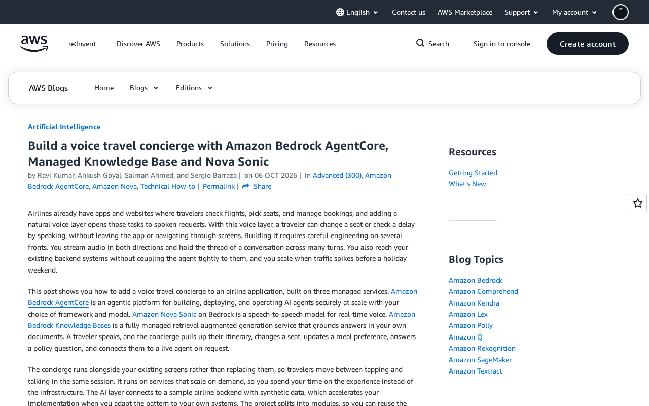 Building a Voice Travel Assistant with Amazon Bedrock AgentCore