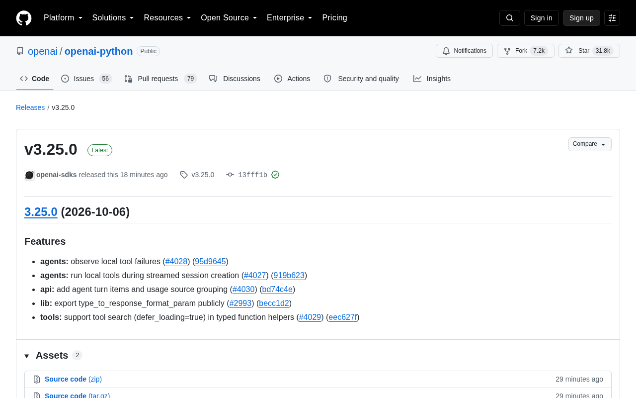 OpenAI Python SDK v3.25.0 Released: Major Upgrades to Agents Capabilities