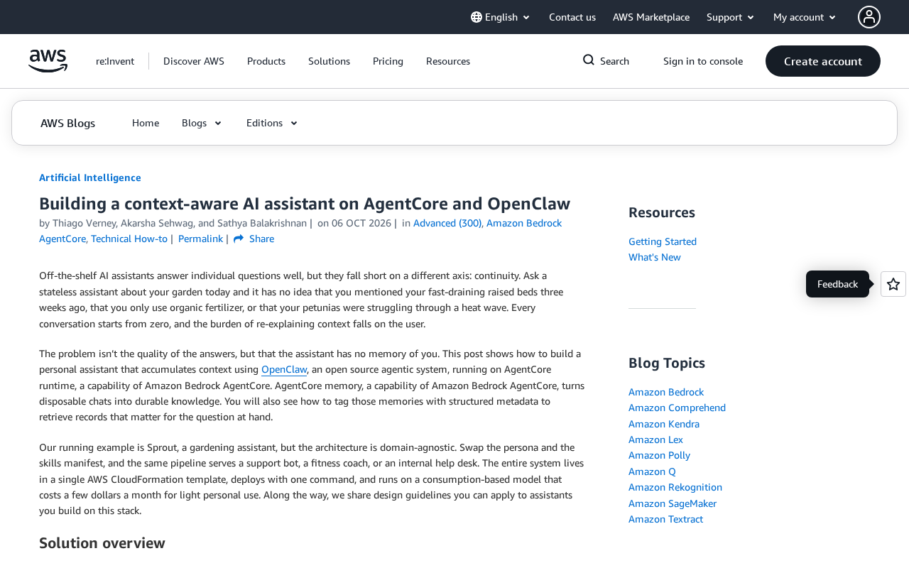 Building a Memory-Enabled AI Assistant with AgentCore and OpenClaw
