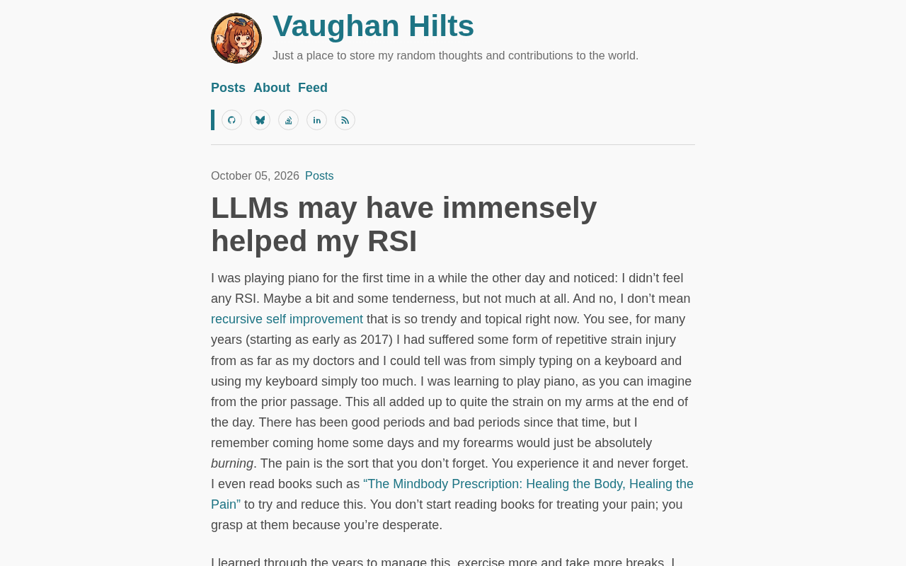 How LLMs May Help Relieve Programmer RSI: One Developer's Real-World Observation