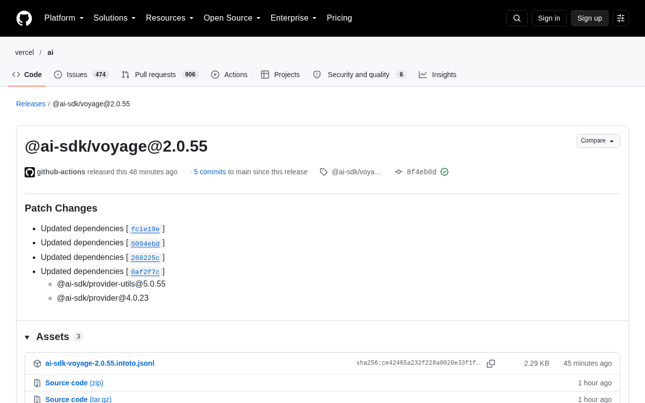 @ai-sdk/voyage@2.0.55 Released: A Deep Dive into This Dependency-Sync Patch Version