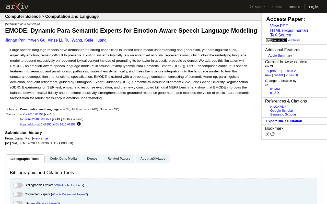 EMODE: A Dynamic Expert Architecture That Brings Emotional Awareness to Speech LLMs