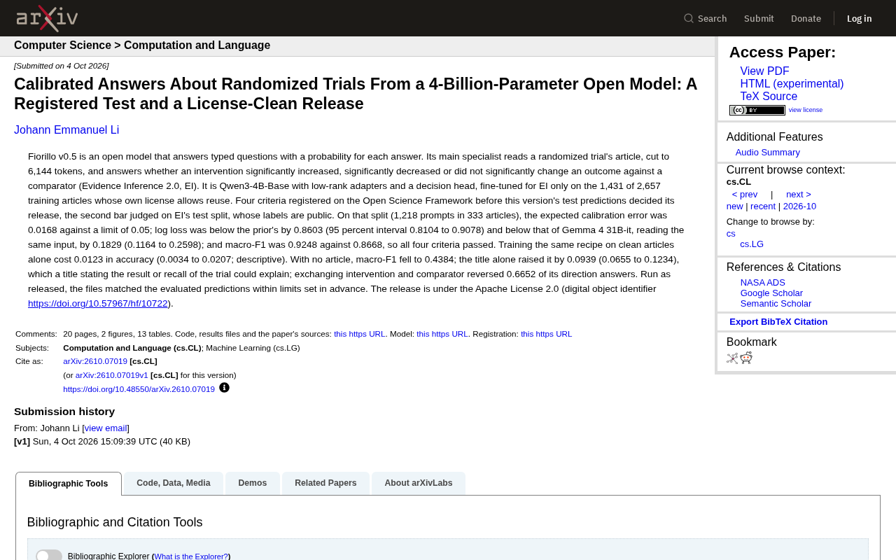 Fiorillo v0.5: How a 4-Billion-Parameter Open-Source Model Outputs Calibrated Probabilities for RCT Questions