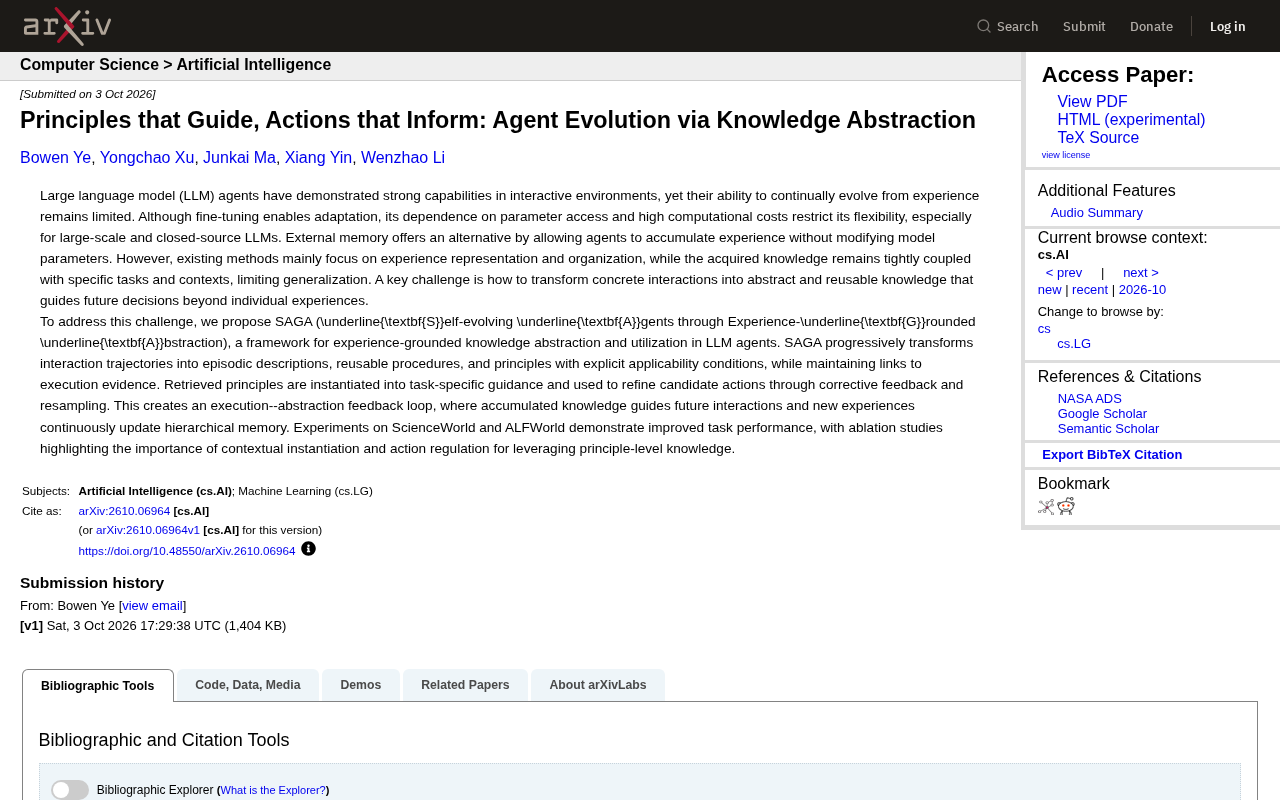 SAGA Framework: Enabling LLM Agents to Abstract Reusable Knowledge from Experience